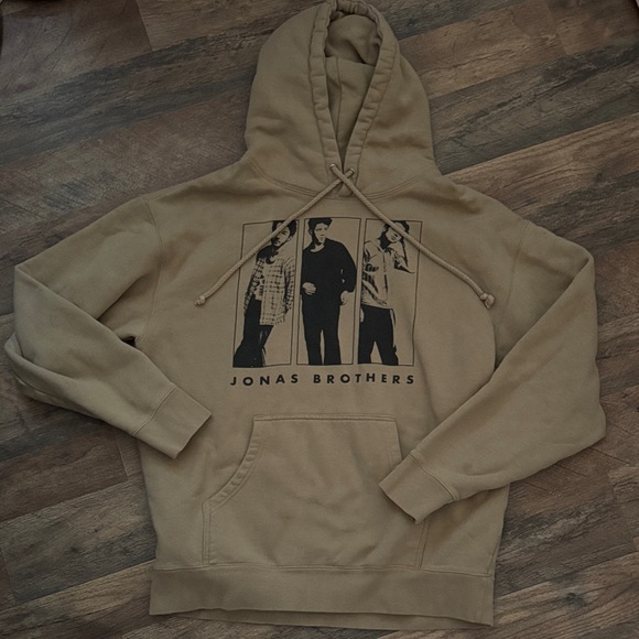 Jonas Brothers Tops - Jonas Brothers Beige Tour Merch Hoodie Unisex